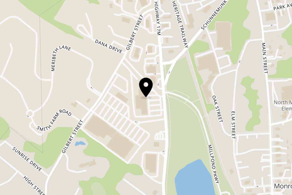 Map showing the location of 876 Jerk on 791 NY-17M in Monroe